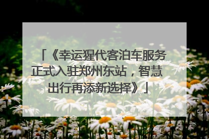 《幸运猩代客泊车服务正式入驻郑州东站，智慧出行再添新选择》