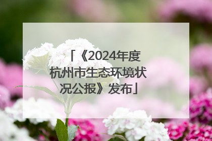 《2024年度杭州市生态环境状况公报》发布