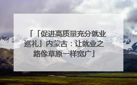 「促进高质量充分就业巡礼」内蒙古：让就业之路像草原一样宽广