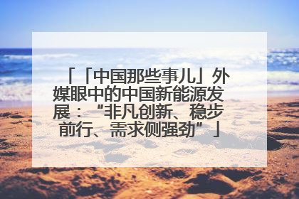 「中国那些事儿」外媒眼中的中国新能源发展：“非凡创新、稳步前行、需求侧强劲”