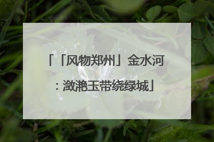 「风物郑州」金水河：潋滟玉带绕绿城