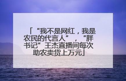 “我不是网红，我是农民的代言人”，“胖书记”王杰直播间每次助农卖货上万元