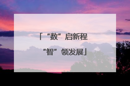 “数”启新程 “智”领发展