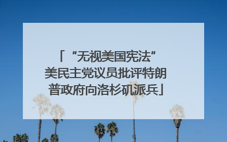 “无视美国宪法” 美民主党议员批评特朗普政府向洛杉矶派兵
