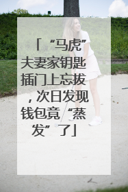 “马虎”夫妻家钥匙插门上忘拔，次日发现钱包竟“蒸发”了