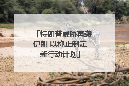特朗普威胁再袭伊朗 以称正制定新行动计划