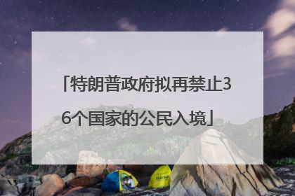 特朗普政府拟再禁止36个国家的公民入境