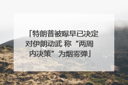特朗普被曝早已决定对伊朗动武 称“两周内决策”为烟雾弹
