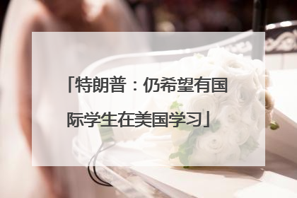 特朗普：仍希望有国际学生在美国学习