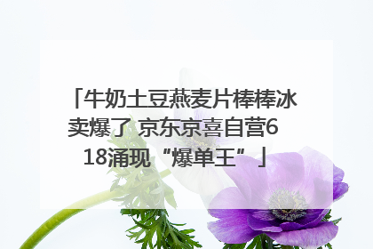牛奶土豆燕麦片棒棒冰卖爆了 京东京喜自营618涌现“爆单王”