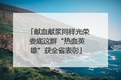 献血献浆同样光荣 娄底这群“热血英雄”获全省表彰