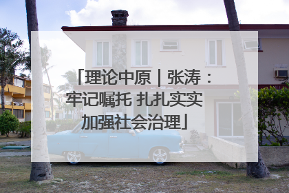理论中原｜张涛：牢记嘱托 扎扎实实加强社会治理