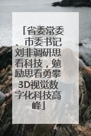 省委常委、市委书记刘非调研思看科技，勉励思看勇攀3D视觉数字化科技高峰