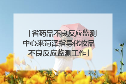 省药品不良反应监测中心来菏泽指导化妆品不良反应监测工作
