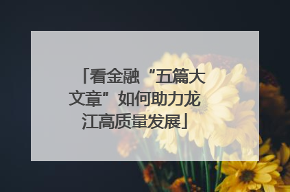 看金融“五篇大文章”如何助力龙江高质量发展