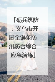砺兵筑防：义乌市开展全链条防汛防台综合应急演练