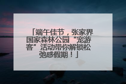 端午佳节，张家界国家森林公园“宠游客”活动带你解锁松弛感假期！