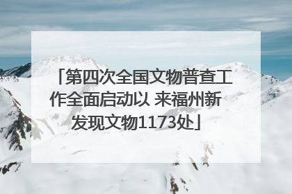 第四次全国文物普查工作全面启动以 来福州新发现文物1173处