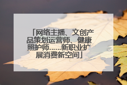 网络主播、文创产品策划运营师、健康照护师……新职业扩展消费新空间
