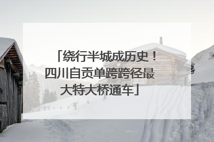 绕行半城成历史！四川自贡单跨跨径最大特大桥通车