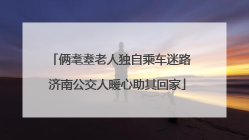俩耄耋老人独自乘车迷路 济南公交人暖心助其回家