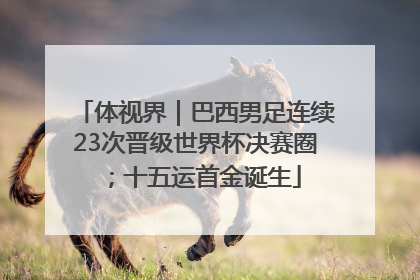体视界｜巴西男足连续23次晋级世界杯决赛圈；十五运首金诞生