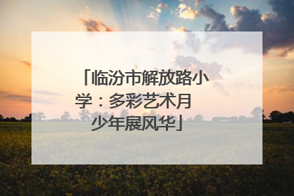临汾市解放路小学：多彩艺术月 少年展风华