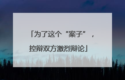 为了这个“案子”，控辩双方激烈辩论