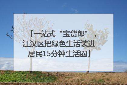 一站式“宝货郎”，江汉区把绿色生活装进居民15分钟生活圈