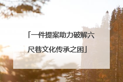 一件提案助力破解六尺巷文化传承之困