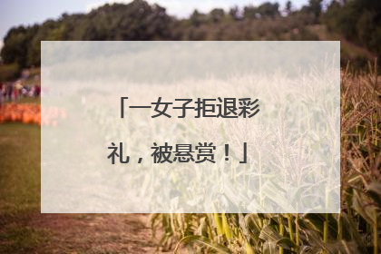 一女子拒退彩礼，被悬赏！