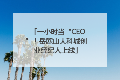 一小时当“CEO”！岳麓山大科城创业经纪人上线
