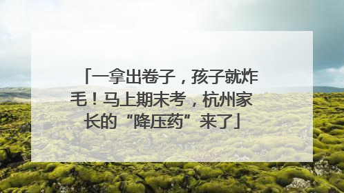 一拿出卷子，孩子就炸毛！马上期末考，杭州家长的“降压药”来了