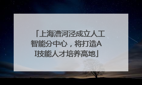 上海漕河泾成立人工智能分中心，将打造AI技能人才培养高地