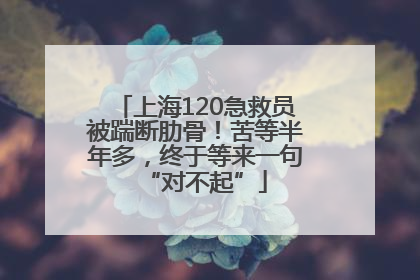 上海120急救员被踹断肋骨！苦等半年多，终于等来一句“对不起”