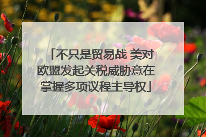 不只是贸易战 美对欧盟发起关税威胁意在掌握多项议程主导权