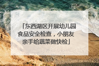 东西湖区开展幼儿园食品安全检查，小朋友亲手给蔬菜做快检