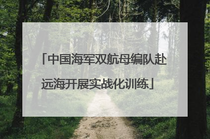 中国海军双航母编队赴远海开展实战化训练
