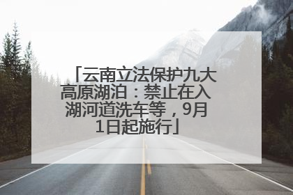 云南立法保护九大高原湖泊：禁止在入湖河道洗车等，9月1日起施行