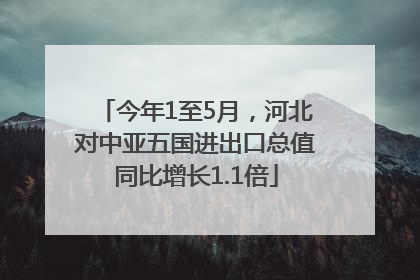 今年1至5月，河北对中亚五国进出口总值同比增长1.1倍