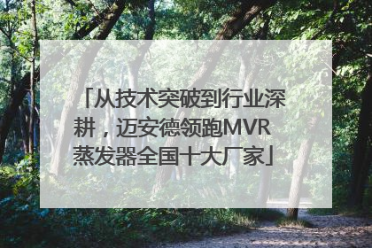 从技术突破到行业深耕，迈安德领跑MVR蒸发器全国十大厂家