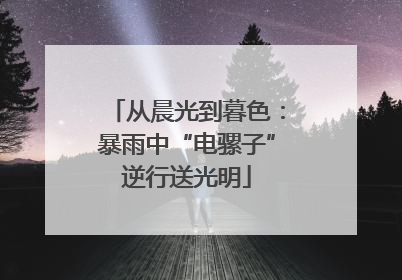 从晨光到暮色：暴雨中“电骡子”逆行送光明