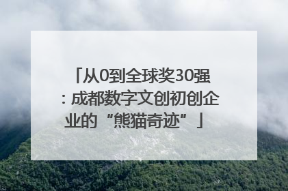 从0到全球奖30强：成都数字文创初创企业的“熊猫奇迹”