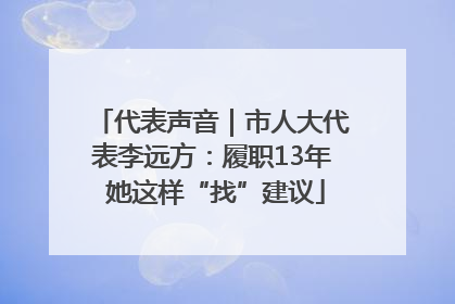 代表声音｜市人大代表李远方：履职13年 她这样“找”建议