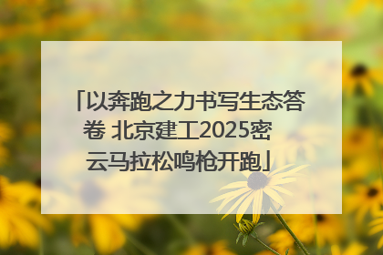 以奔跑之力书写生态答卷 北京建工2025密云马拉松鸣枪开跑