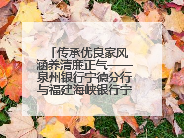 传承优良家风 涵养清廉正气——泉州银行宁德分行与福建海峡银行宁德分行开展主题党日活动