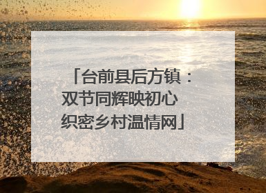 台前县后方镇：双节同辉映初心 织密乡村温情网