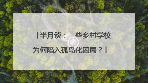 半月谈：一些乡村学校为何陷入孤岛化困局？