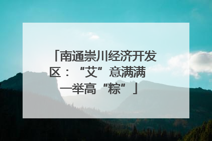 南通崇川经济开发区：“艾”意满满 一举高“粽”