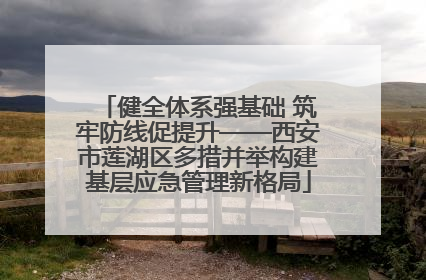 健全体系强基础 筑牢防线促提升——西安市莲湖区多措并举构建基层应急管理新格局